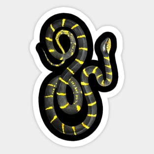 Dramabite Snake Black Yellow Realistic Snake Owner  Animal Ophiology Ringed Cat Snake Sticker